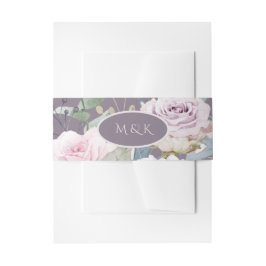 BANDEAU DE FAIRE-PART MONOGRAMME ROSE VIOLET