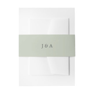 Bandeau De Faire-part Monogramme simple Élégant Eucalyptus Vert