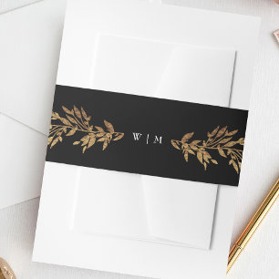 Bandeau De Faire-part Monogramme traditionnel Noir Crest Mariage classiq