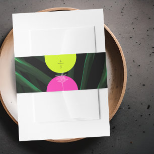 Bandeau De Faire-part Monogramme Tropical Neon Arches Palm Tree Mariage