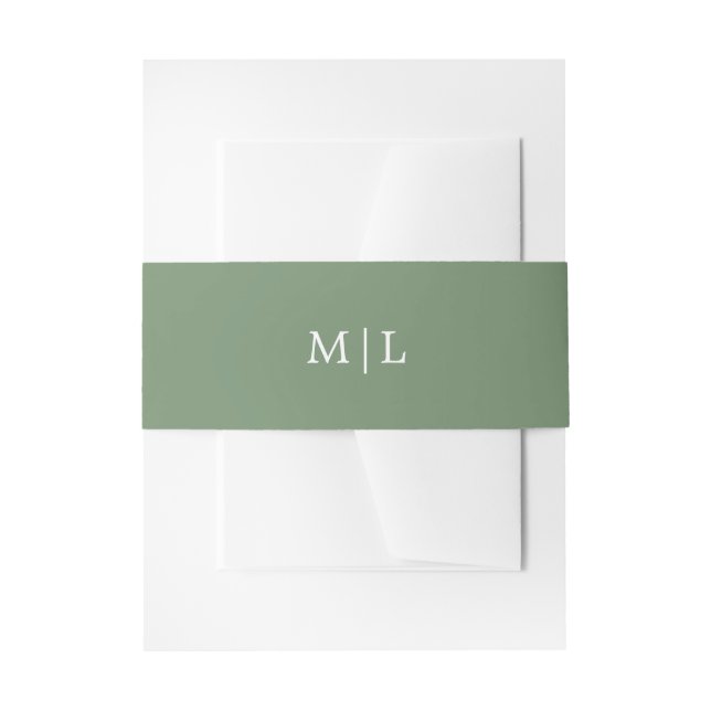 Bandeau De Faire-part Monogramme vert Mariage simple couleur solide (Devant example)