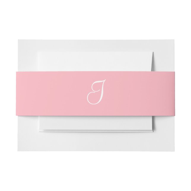 Bandeau De Faire-part Monogrammes rose pâle (Devant Example)