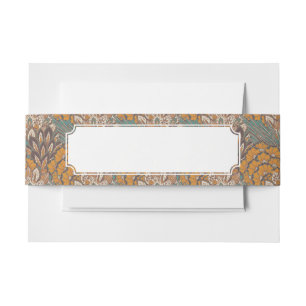Bandeau De Faire-part Motif abstrait de plume de paon
