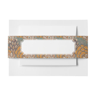 Bandeau De Faire-part Motif abstrait de plume de paon