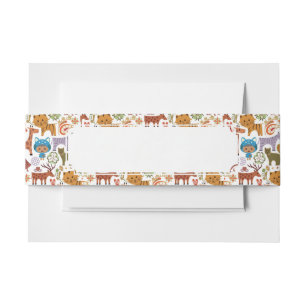 Bandeau De Faire-part Motif abstrait d'enfant et d'animaux