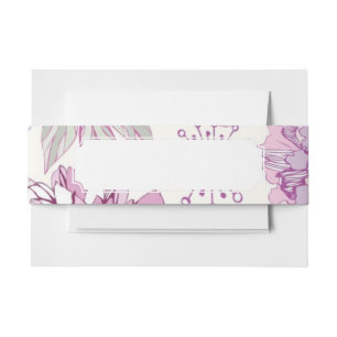 Bandeau De Faire-part Motif avec les fleurs roses