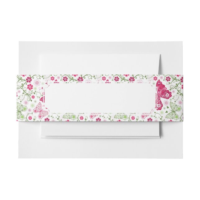 Bandeau De Faire-part Motif blanc floral (Devant Example)