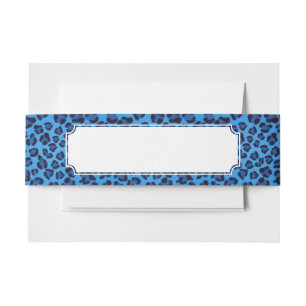 Bandeau De Faire-part motif bleu de texture de léopard