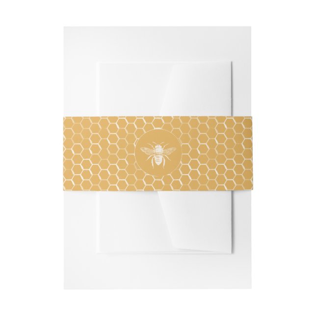 Bandeau De Faire-part Motif d'abeilles et d'abeilles dorées (Devant example)
