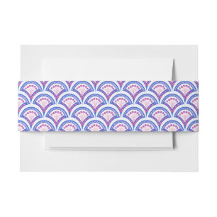 Bandeau De Faire-part motif damassé floral bleu