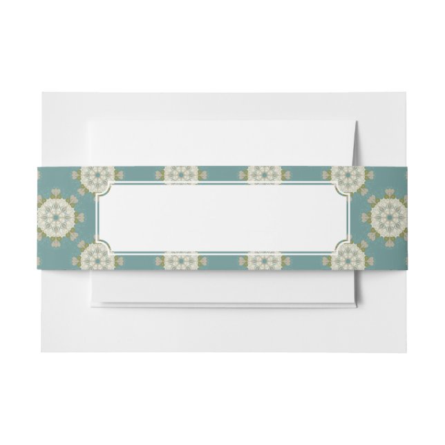 Bandeau De Faire-part Motif de damassé avec les éléments abstraits (Devant Example)