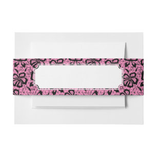 Bandeau De Faire-part motif de dentelle avec des papillons