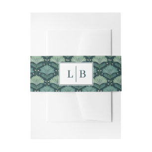Bandeau De Faire-part Motif de feuille botanique sarcelle élégant