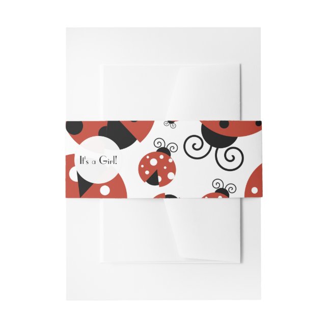 Bandeau De Faire-part Motif De Ladybugs, Red Ladybugs, Baby shower (Devant example)