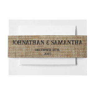 Bandeau De Faire-part Motif de nature rustique en toile de jute personna