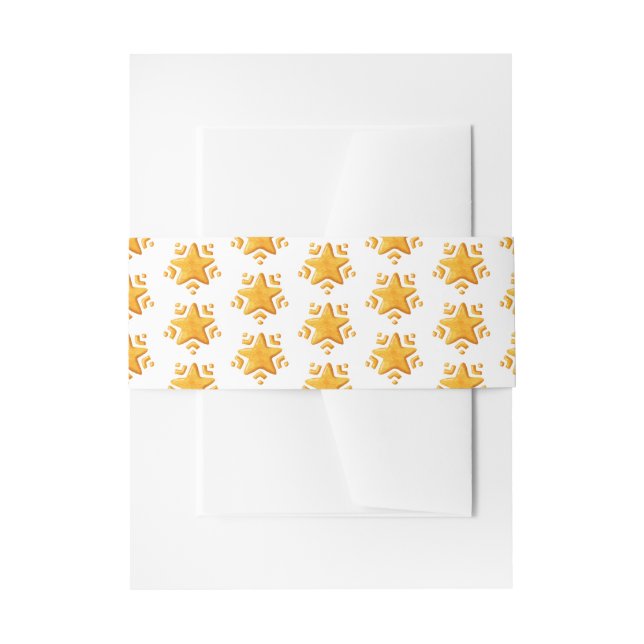 Bandeau De Faire-part Motif de neige de Noël d'or (Devant example)