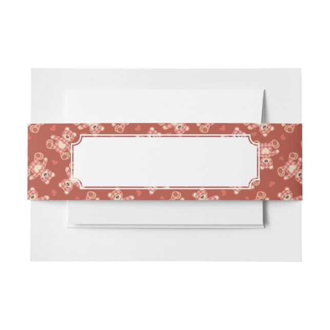 Bandeau De Faire-part motif de patchwork d'ours (Devant Example)