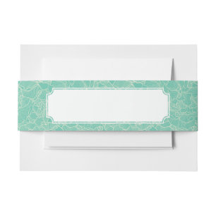 Bandeau De Faire-part Motif de pivoine de turquoise