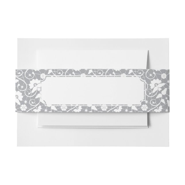 Bandeau De Faire-part Motif floral de dentelle (Devant Example)