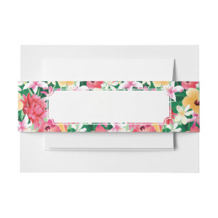Bandeau De Faire-part Motif floral de ketmie tropicale