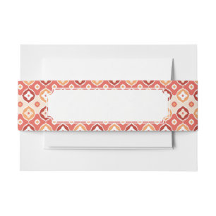 Bandeau De Faire-part Motif géométrique d'ikat d'or