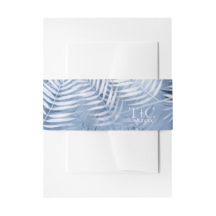 Bandeau De Faire-part Motif Mariage Lush Palm Leaf Blue ID956