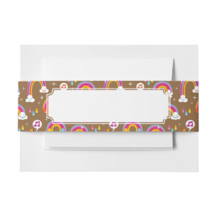 Bandeau De Faire-part motif mignon d'arcs-en-ciel