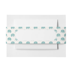 Bandeau De Faire-part Motif mignon turquoise d'éléphant