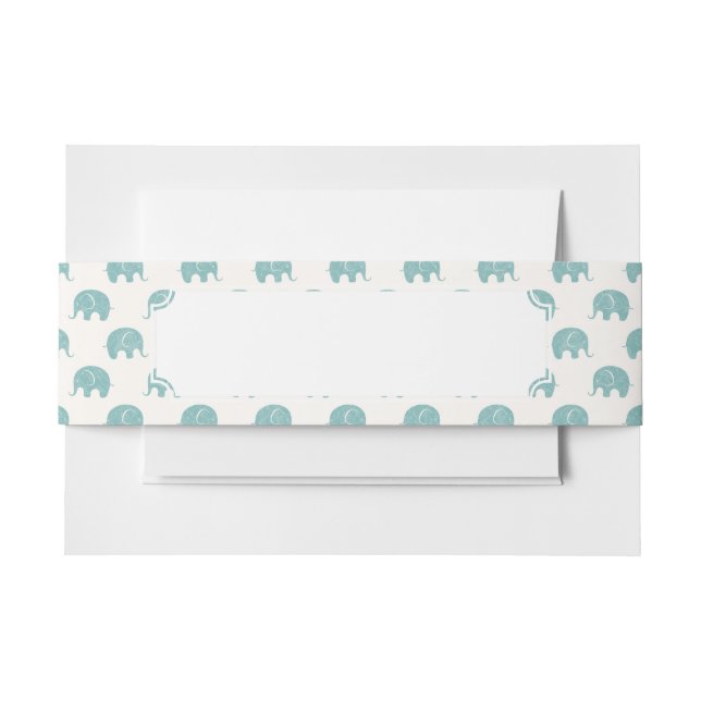 Bandeau De Faire-part Motif mignon turquoise d'éléphant (Devant Example)