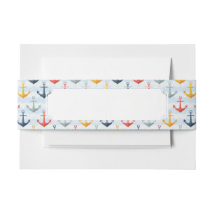 Bandeau De Faire-part Motif nautique avec des Ancres