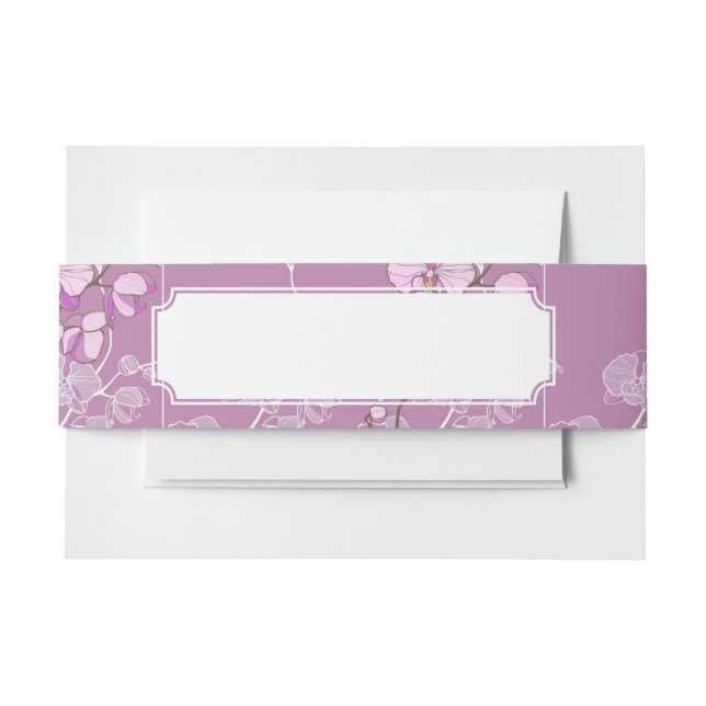 Bandeau De Faire-part Motif pourpre d'orchidée (Devant Example)