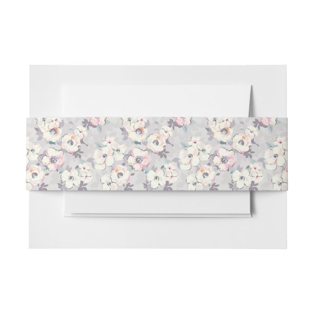 Bandeau De Faire-part Motif rose mou d'aquarelle du monogramme | (Devant Example)