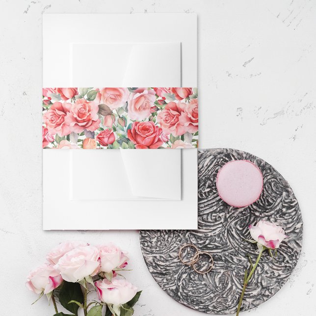 Bandeau De Faire-part Motif rose rose rose rose romantique (Créateur téléchargé)