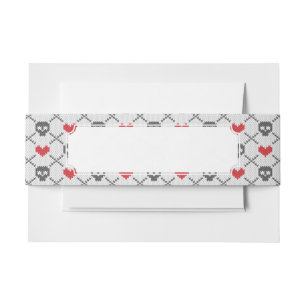 Bandeau De Faire-part Motif tricoté avec des crânes