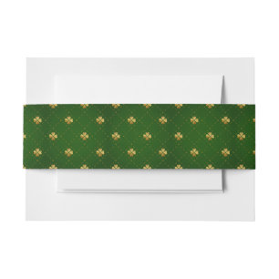 Bandeau De Faire-part Motif vert d'or de trèfle