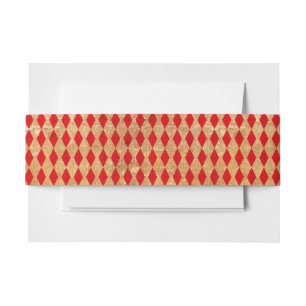 Bandeau De Faire-part Motif vintage Red Harlequin