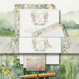 Bandeau De Faire-part Mountain Wildflower Garden Invitation Belly Band