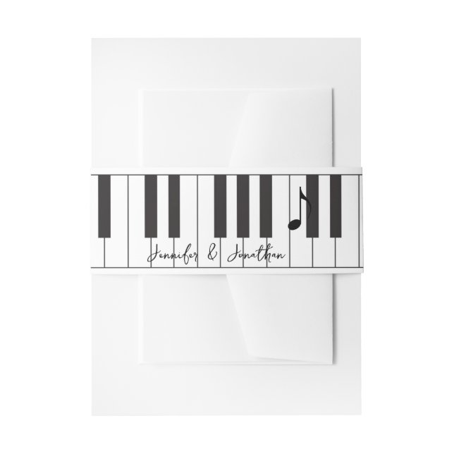 Bandeau De Faire-part Musiciens créatifs Piano Keys Mariage (Devant example)
