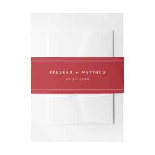 Bandeau De Faire-part Musique moderne Cranberry Red Faire-part de mariag