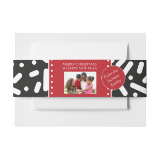 Bandeau De Faire-part Noël neige stationnaire et cadeaux