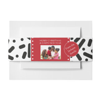 Bandeau De Faire-part Noël neige stationnaire et cadeaux