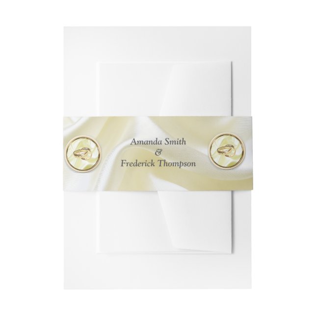 Bandeau De Faire-part Noir avec or sur texture soie (Devant example)