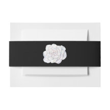Noir avec White Rose Invitation Bande Belly