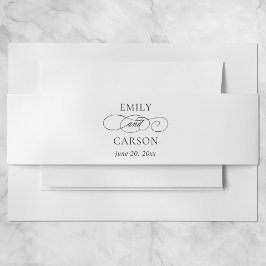 Bandeau De Faire-part Noir & Blanc Élégant Calligraphie Moderne Minimale