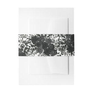 Bandeau De Faire-part Noir Blanc Rose Gothique Mariage élégant
