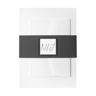 Bandeau De Faire-part Noir Gris Or Moderne Minimal Mariage élégant