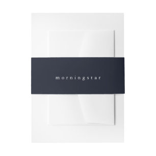 Bandeau De Faire-part Nom de famille simple Midnight Blue