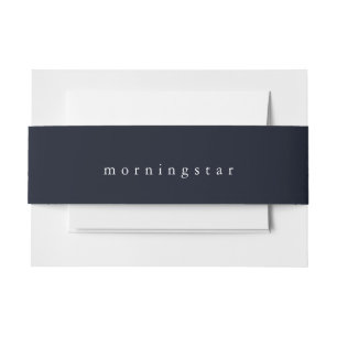 Bandeau De Faire-part Nom de famille simple Midnight Blue