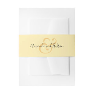 Bandeau De Faire-part Noms de mariage jaune citron