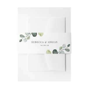 Bandeau De Faire-part Noms personnalisés Eucalyptus Mariage vert
